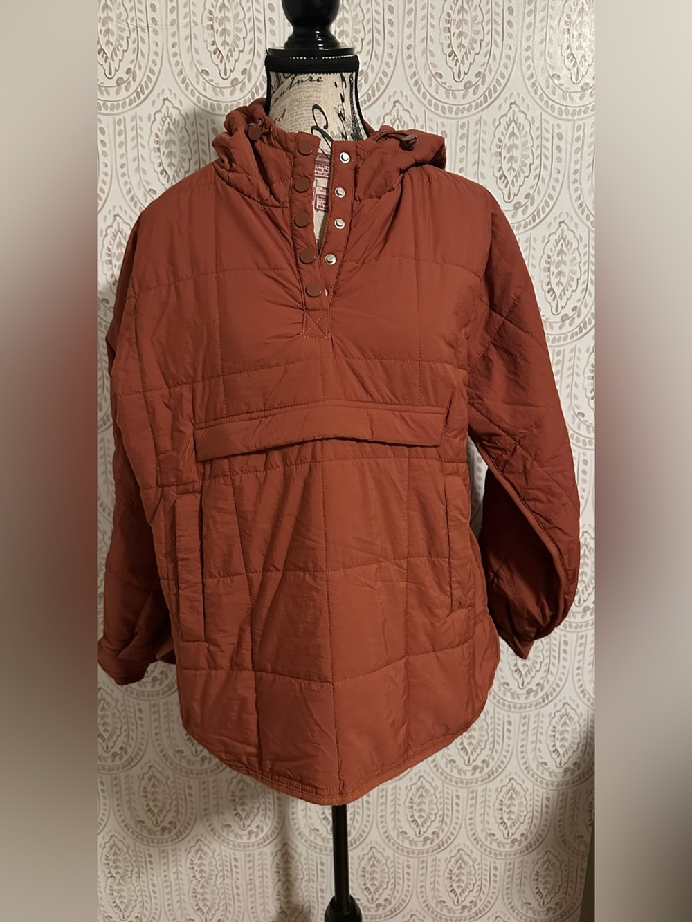 Quilted PulloverJacket - Rust